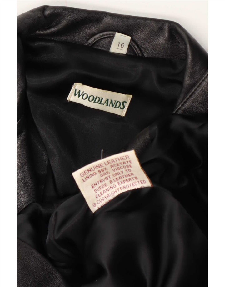 Jachetă Sardar Woodlands din piele pentru femei UK 16 Large Black