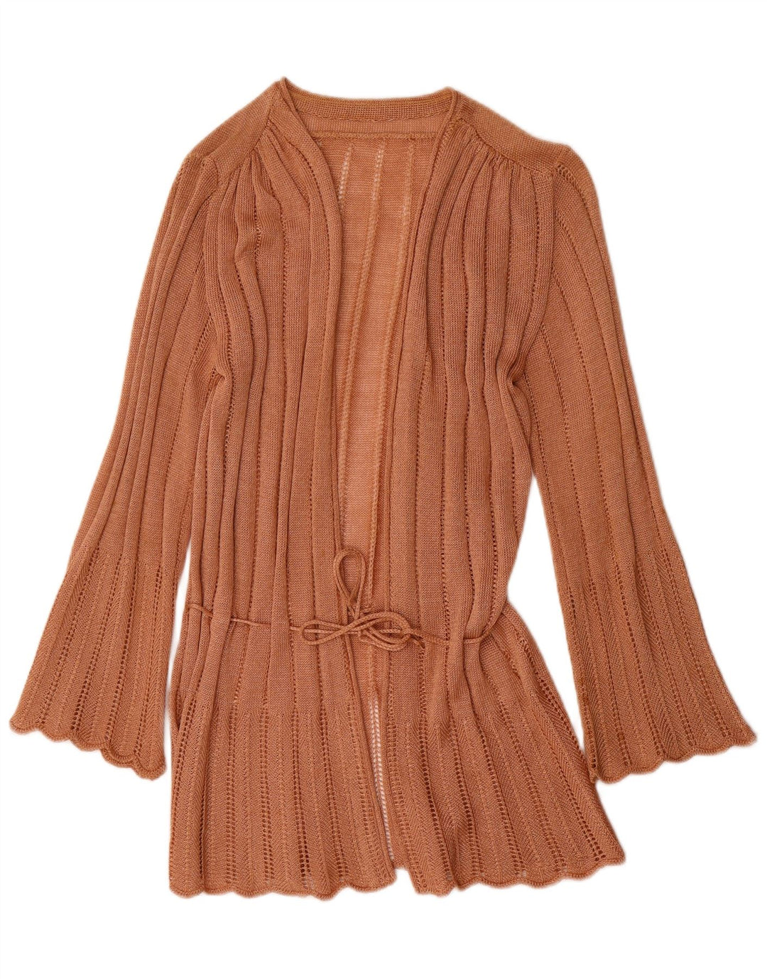 Pulover Vintage pentru femei Wrap Cardigan IT 44 Maro Mediu Acrilic