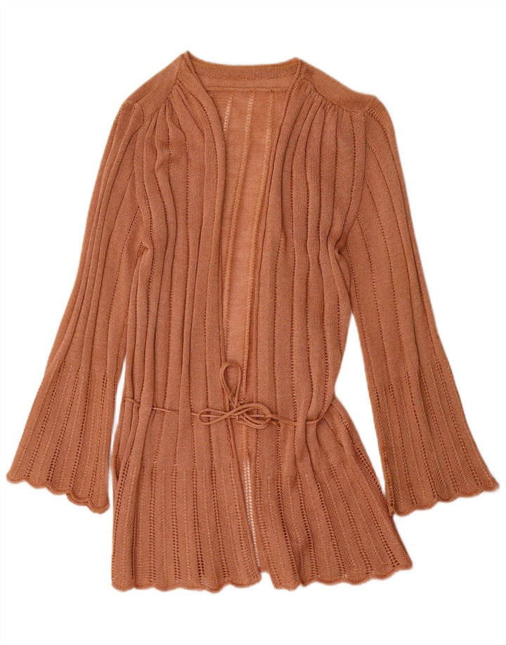 Pulover Vintage pentru femei Wrap Cardigan IT 44 Maro Mediu Acrilic