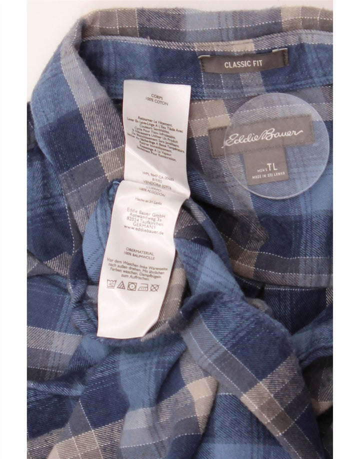 Cămașă de flanel pentru bărbați EDDIE BAUER, mare, albastru, din bumbac