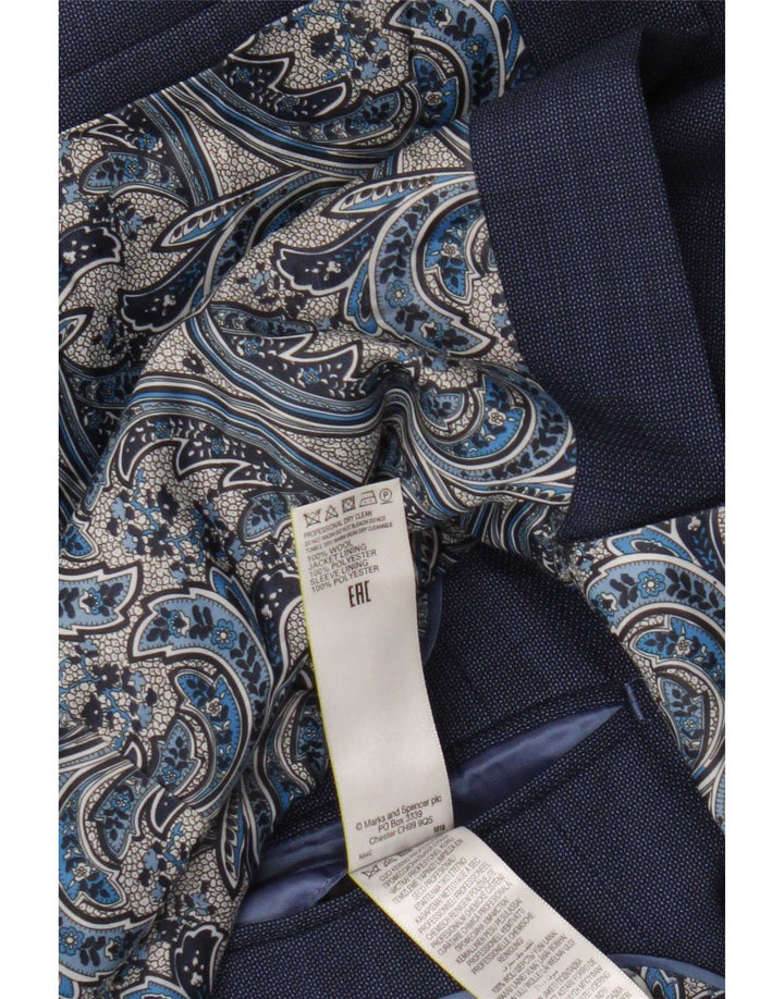 Sacou Marks & Spencer pentru bărbați cu 2 nasturi, UK 38, lână albastră medie