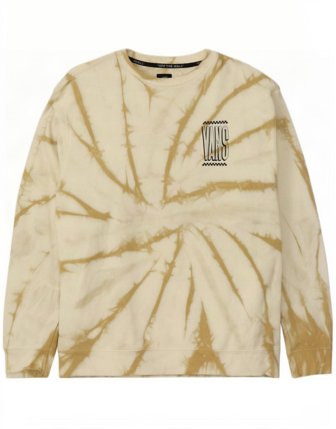 Hanorac grafic pentru bărbați Vans Pulover mare din bumbac Tie Dye alb