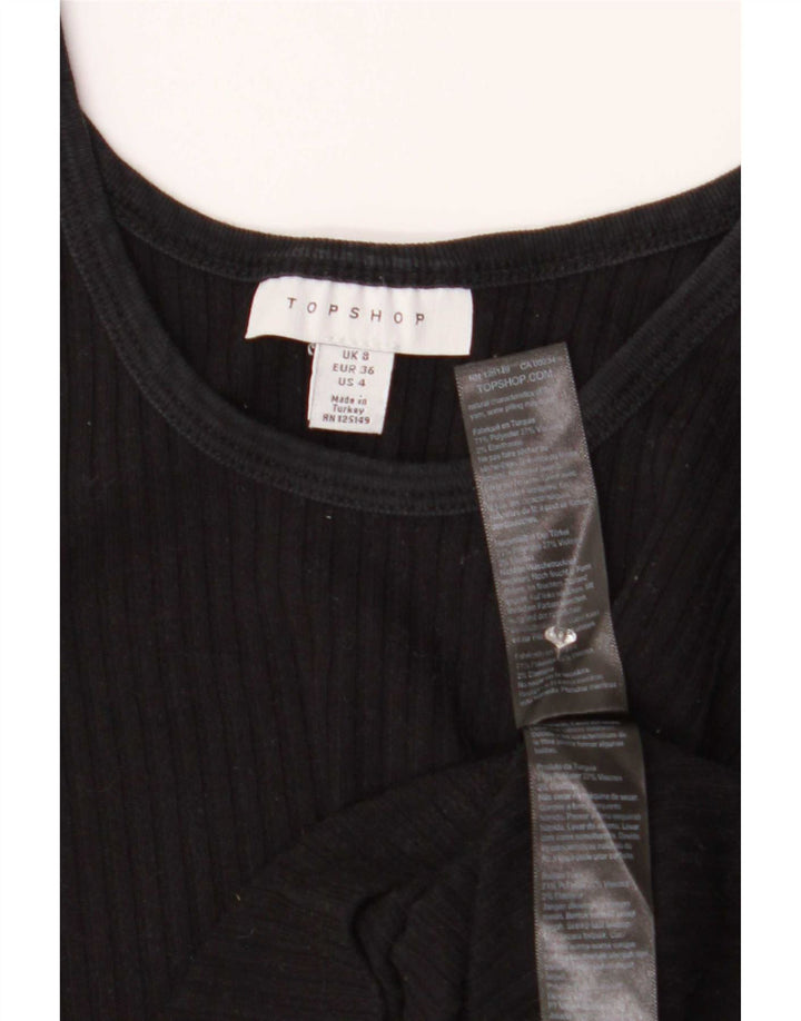 Topshop Womens Cami Top UK 8 Small Negru Poliester