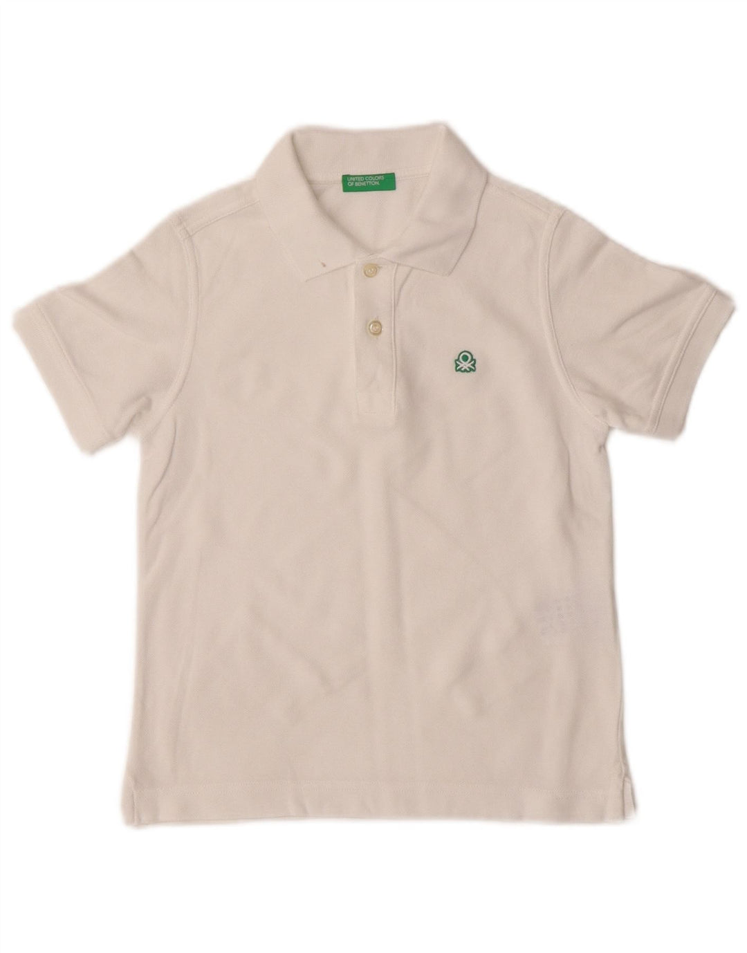Tricou Polo Benetton Băieți 6-7 Ani Bumbac Alb Mic