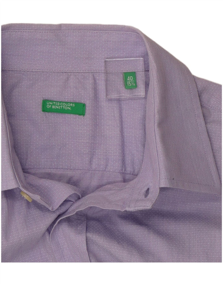 Cămașă pentru bărbați BENETTON Mărimea 40 15 3/4 Violet mediu cu pete