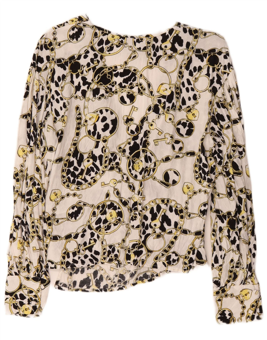Topshop Womens Oversized Abstract Pattern Wrap Cardigan Top UK 6 XS Alb