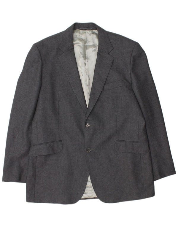 Jachetă Blazer pentru bărbați Aquascutum cu 2 nasturi UK 46 3XL Lână gri