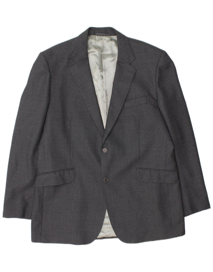 Jachetă Blazer pentru bărbați Aquascutum cu 2 nasturi UK 46 3XL Lână gri