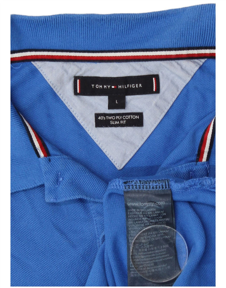 Cămașă polo pentru bărbați Tommy Hilfiger Slim Fit, mare, albastru, bumbac