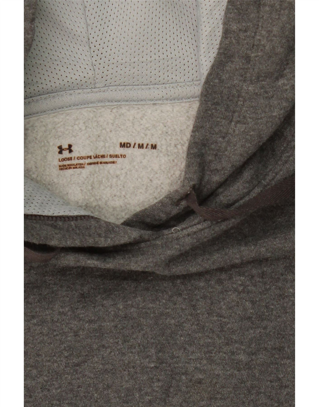 UNDER ARMOUR Mens Hoodie Jumper Medium Grey Vintage Under Armour and Second-Hand Under Armour from Messina Hembry 