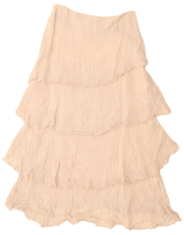 Fusta cu etaje pentru femei VINTAGE cu talie înaltă W28 Bej mediu