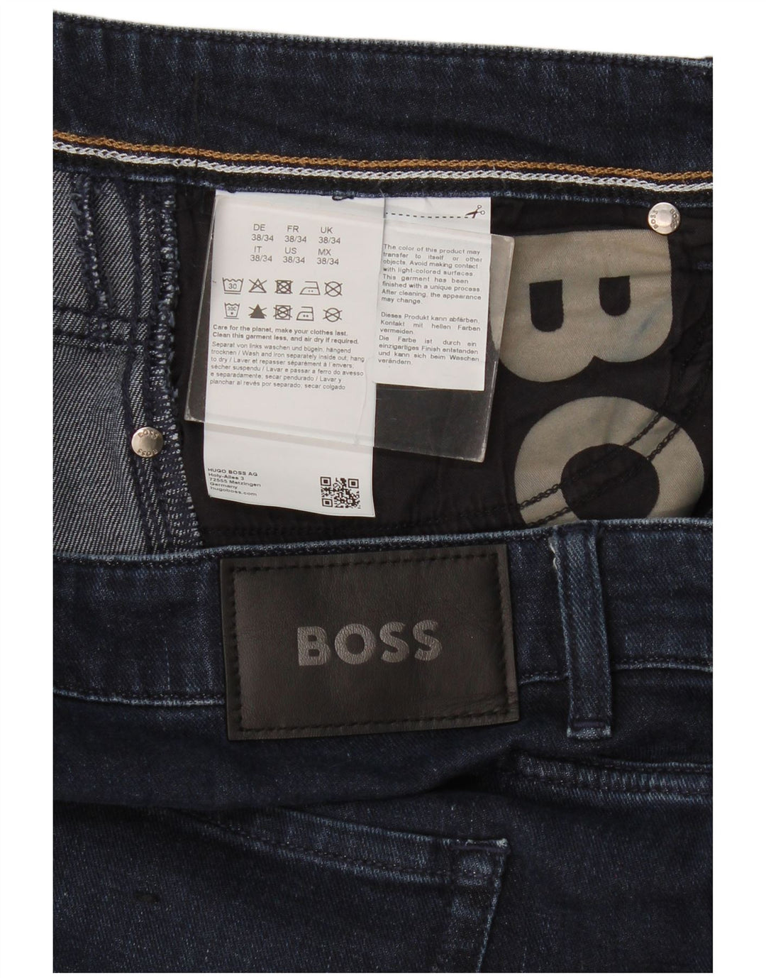 Blugi slim pentru bărbați Hugo Boss W38 L34 bumbac bleumarin