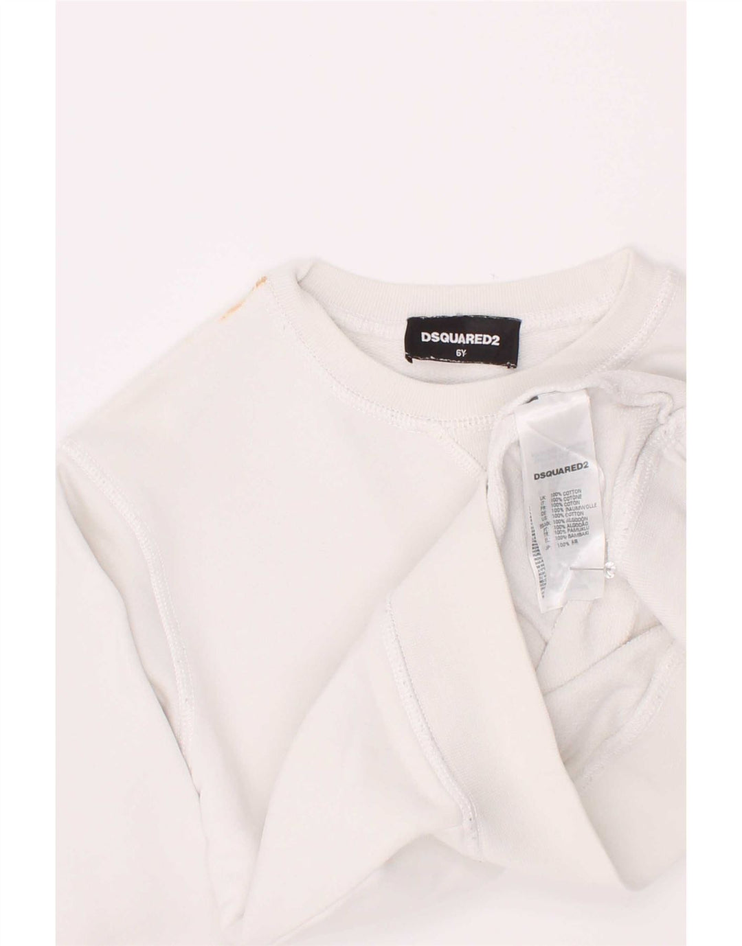 Dsquared2 Fete Pulover Grafic Pulover 5-6 Ani Bumbac Alb