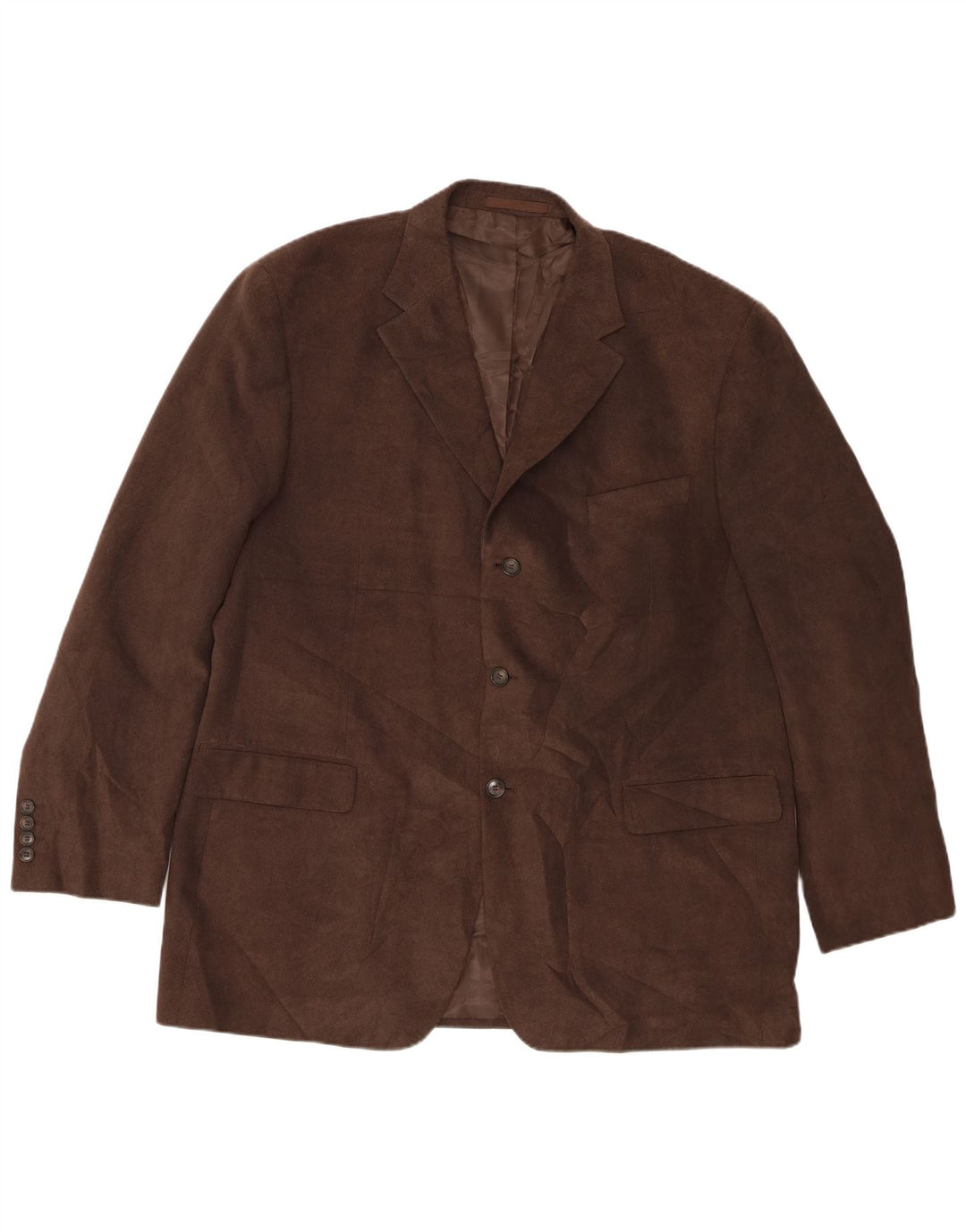 Jachetă pentru bărbați Marks & Spencer din velur cu 3 nasturi, UK 46 XL, maro