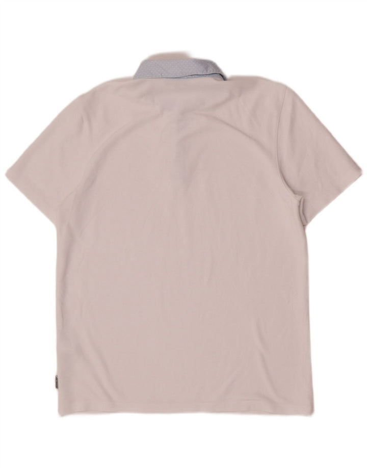 Tricou polo pentru bărbați Ted Baker Mărimea 3, mediu alb, viscoză