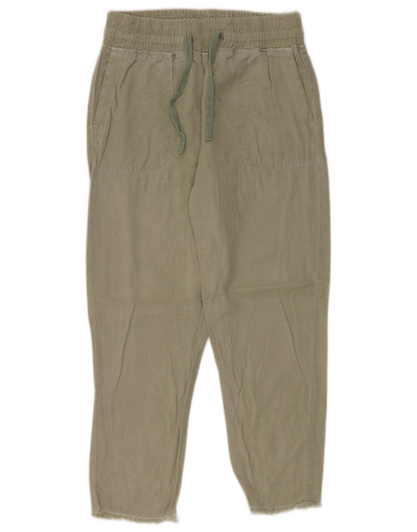 Pantaloni casual conici pentru femei cu talie înaltă Zara Mici L26 L27 Kaki Lyocell