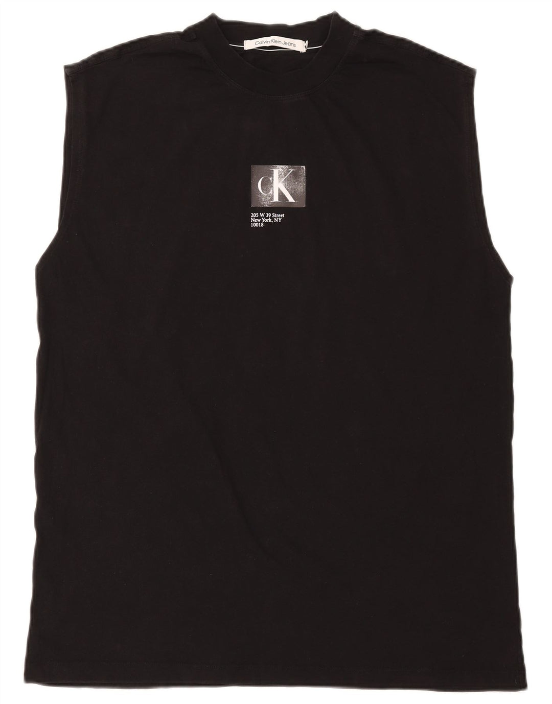 Calvin Klein Jeans Mens Graphic Vest Top Top Bumbac Negru Mediu