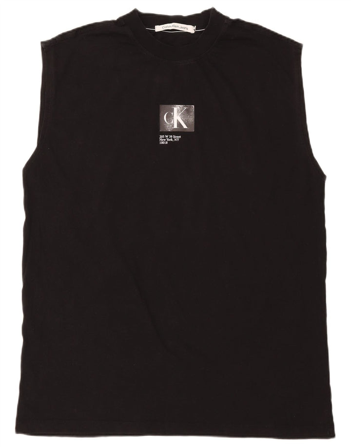 Calvin Klein Jeans Mens Graphic Vest Top Top Bumbac Negru Mediu