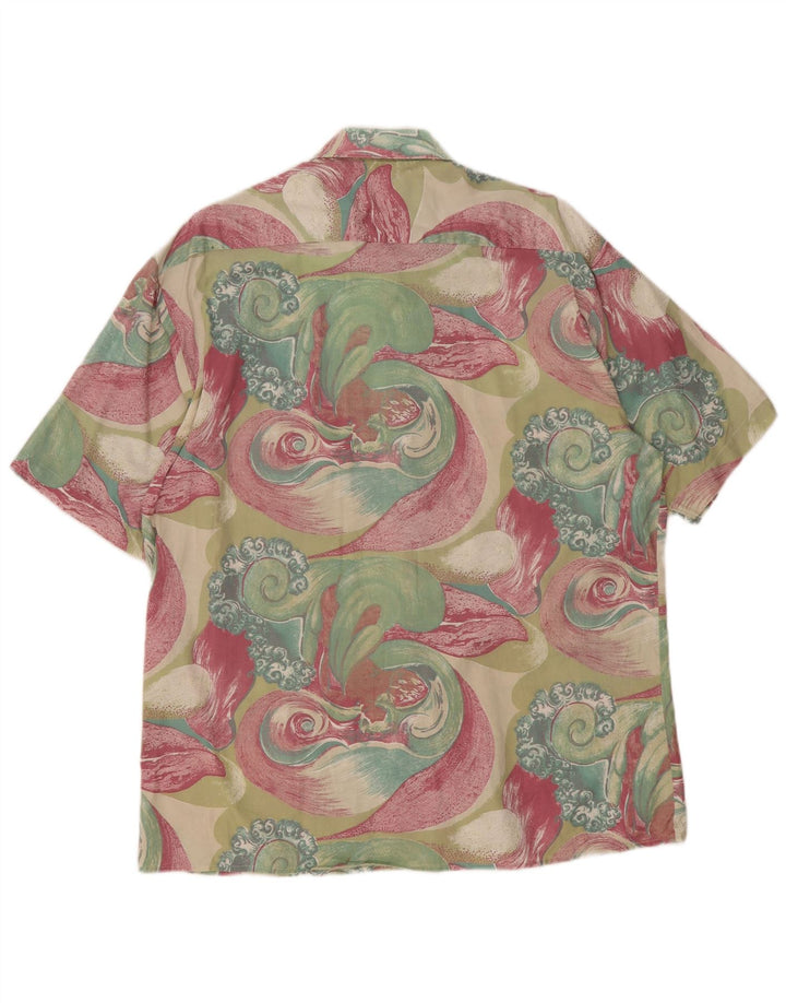 C&A Mens Short Sleeve Shirt XL Multicoloured Paisley Cotton
