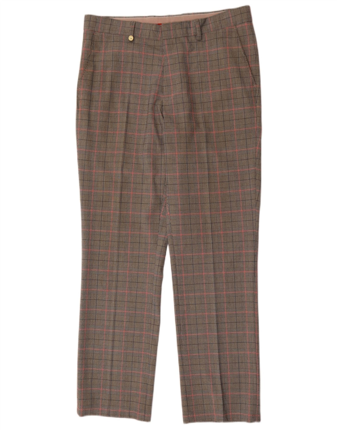 Pantaloni de costum drepți pentru bărbați Golfino L34 L31 poliester cu carouri gri