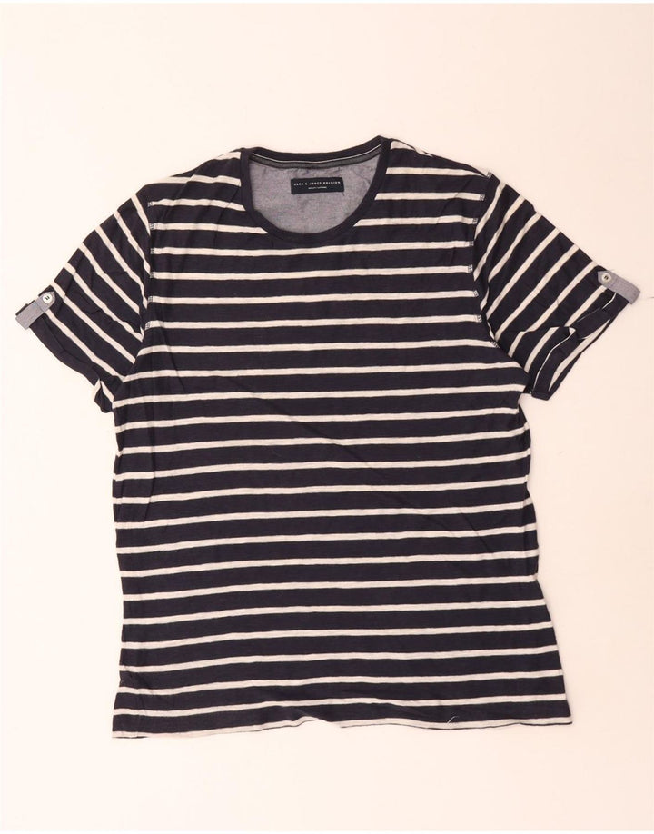 Tricou Jack & Jones pentru bărbați Top mare bleumarin cu dungi