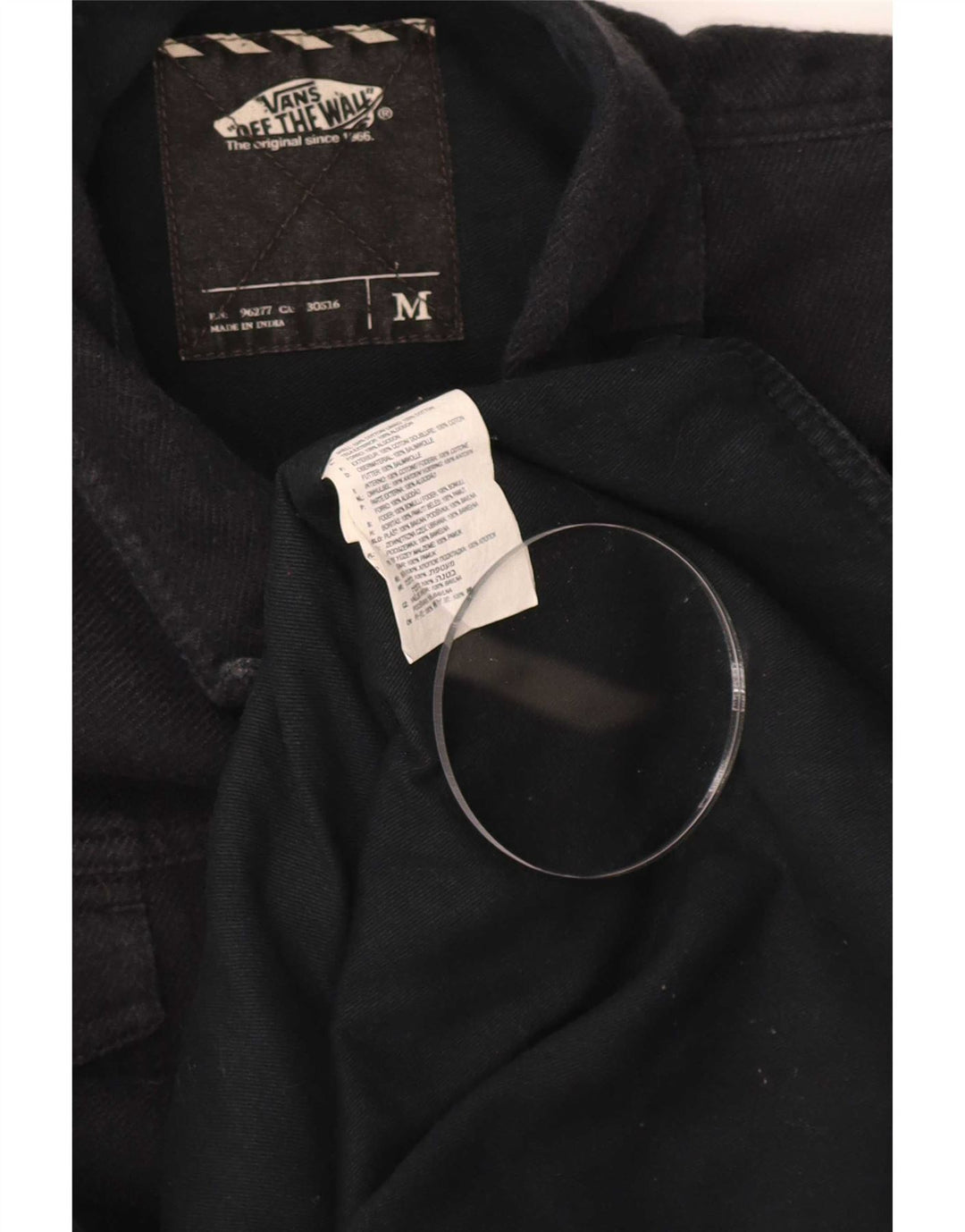 Camasă Vans de denim pentru bărbați, bumbac mediu negru
