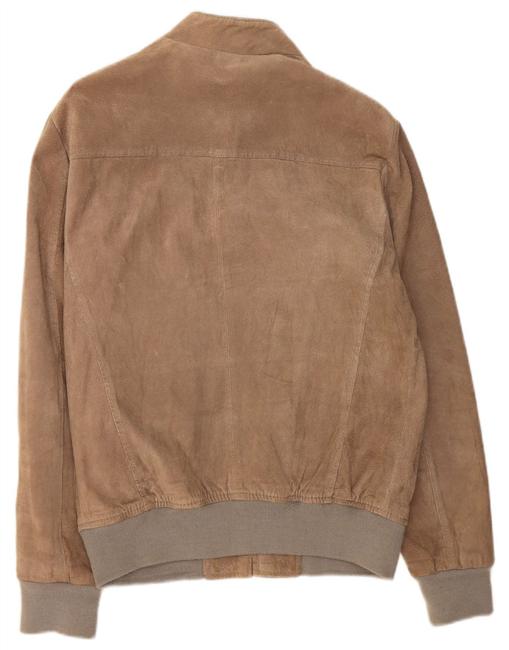 Bomber vintage pentru bărbați din piele intoarsa UK 38 Medium Grey Piele