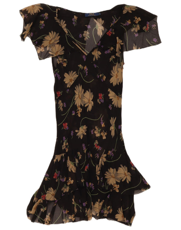 Rochie asimetrică Polo Ralph Lauren pentru femei US 8 Medium Black Floral