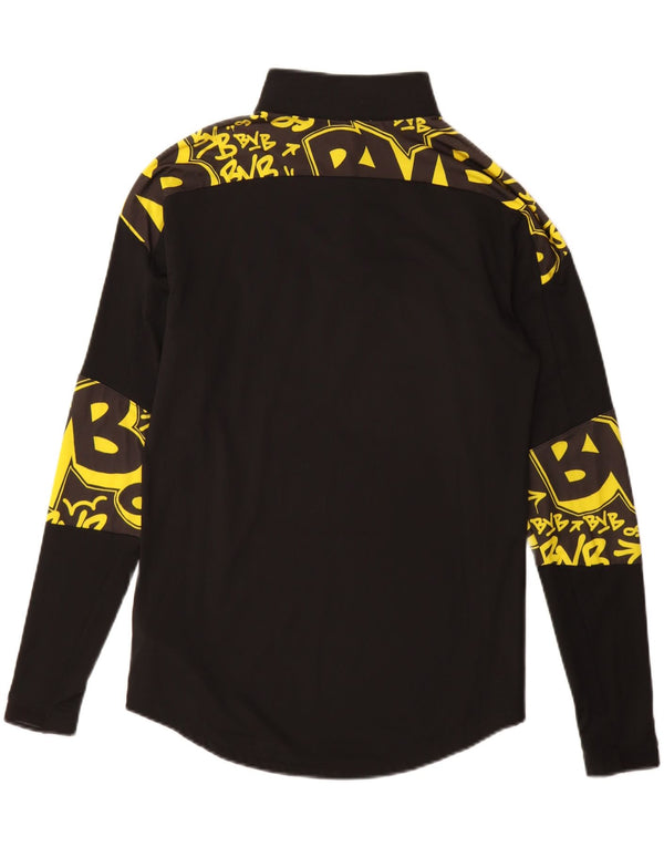 Trening Puma BVB Dortmund Graphic Zip Neck Pulover Top Mic Negru