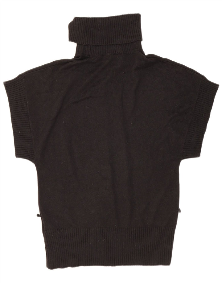 Pulover pentru femei Oasis, cu mânecă scurtă, cu gât rulat, UK 12 Medium Negru
