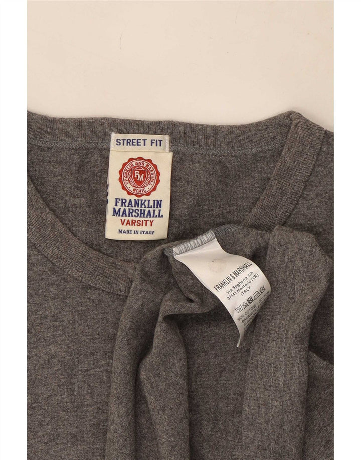 Tricou pentru bărbați Franklin & Marshall Top din bumbac gri mediu