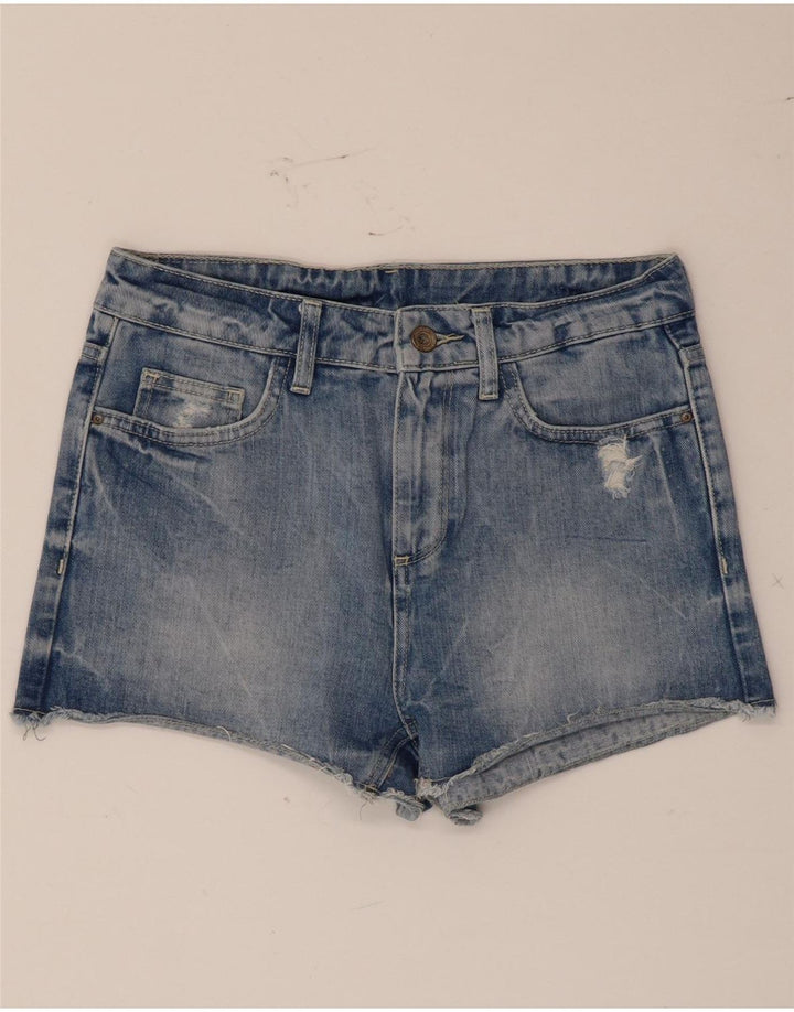 Pantaloni scurți din denim învechit pentru femei Zara EU 36 XS W26 Albastru