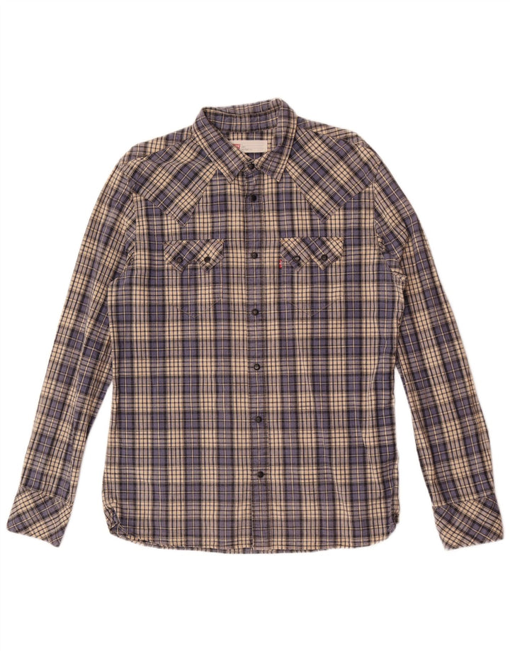 Cămașă pentru bărbați Levi's Slim Fit, mare, albastru, din bumbac
