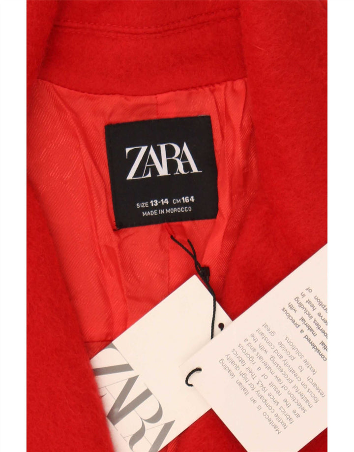 Jachetă Blazer Fete Zara 13-14 Ani Lână Roșie