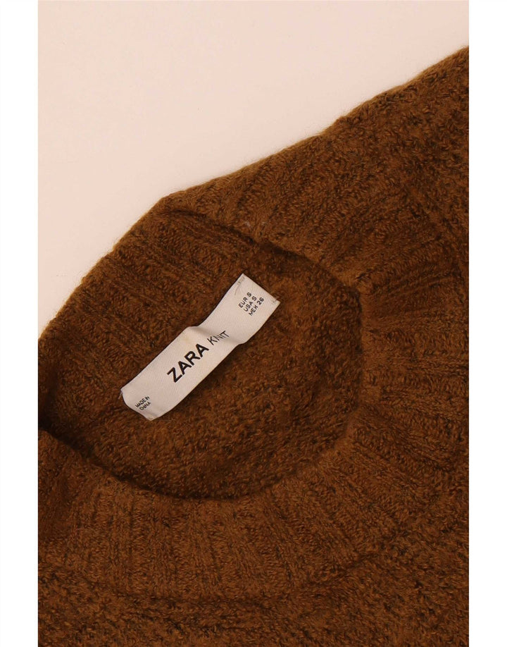 Pulover supradimensionat pentru femei Zara, cu gât crew, UK 10 Mic Kaki