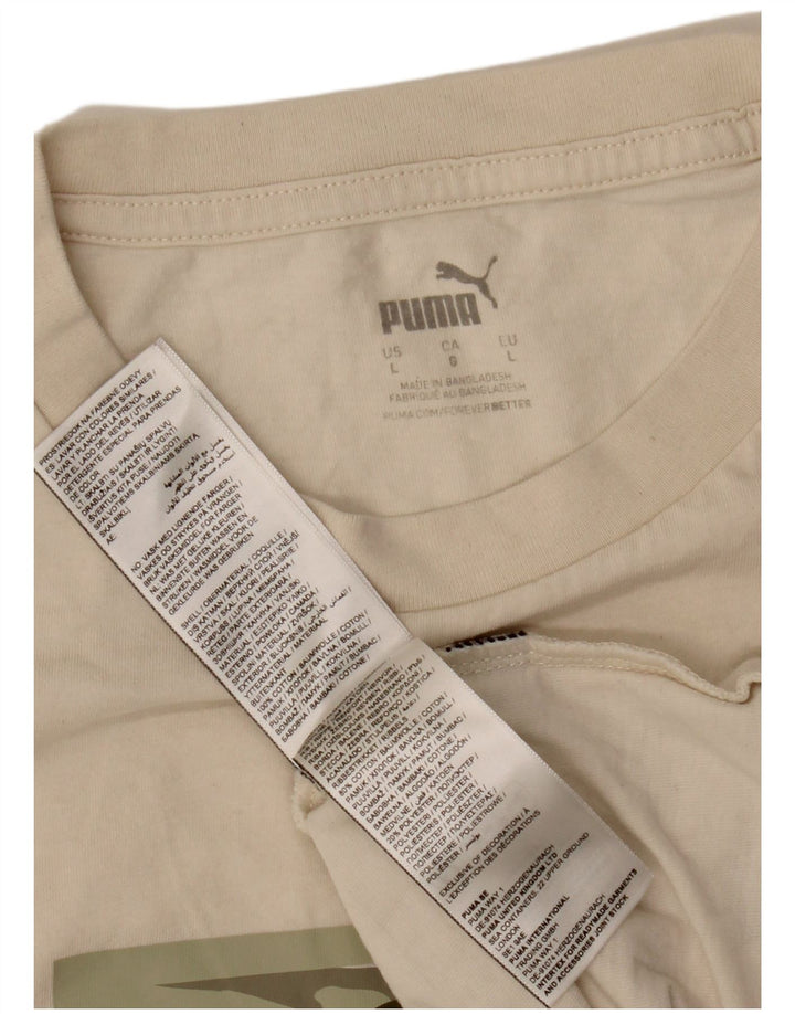 Tricou grafic Puma pentru bărbați Top mare din bumbac alb