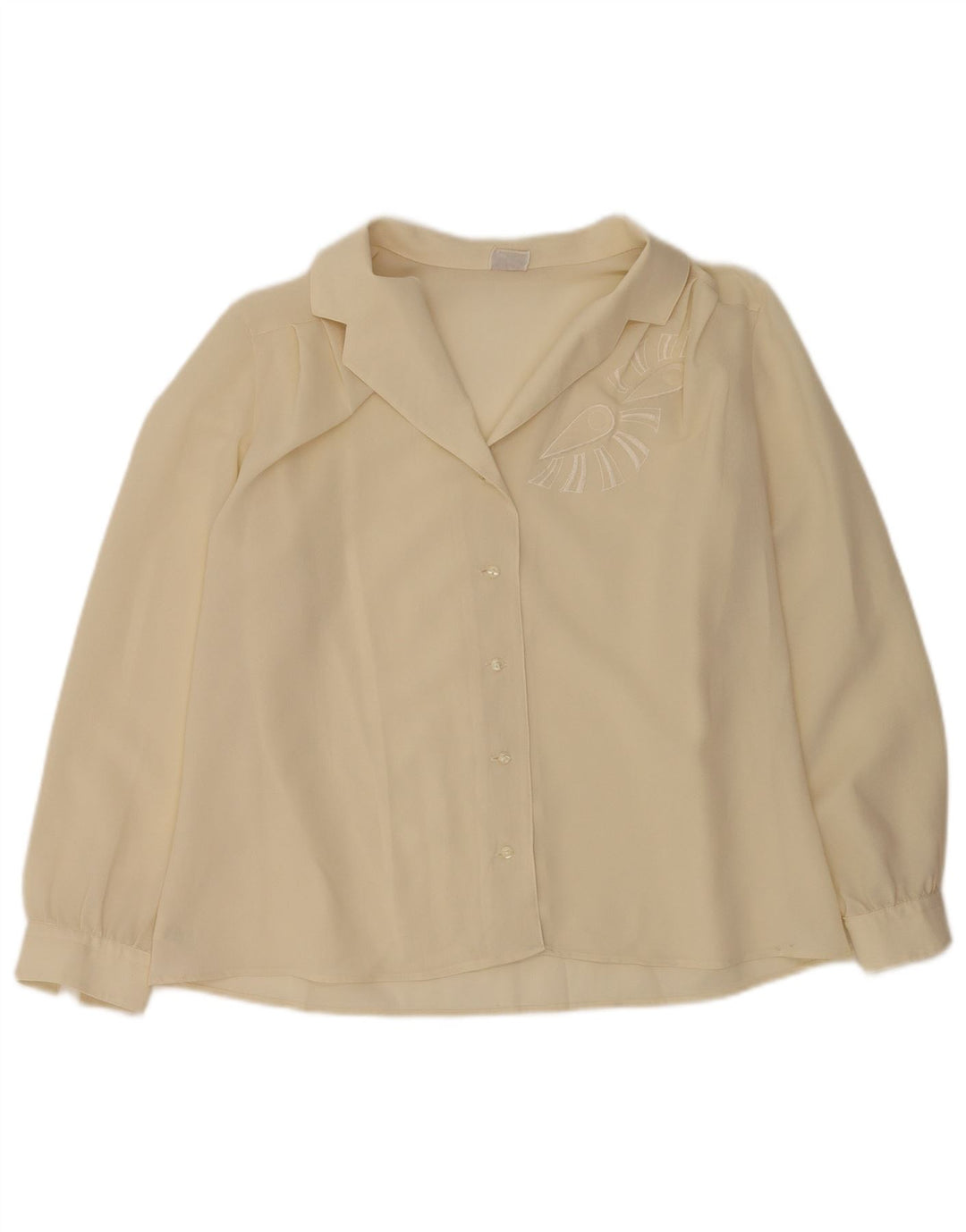Bluză Cămașă Vintage Femei IT 47 XL Bej Poliester