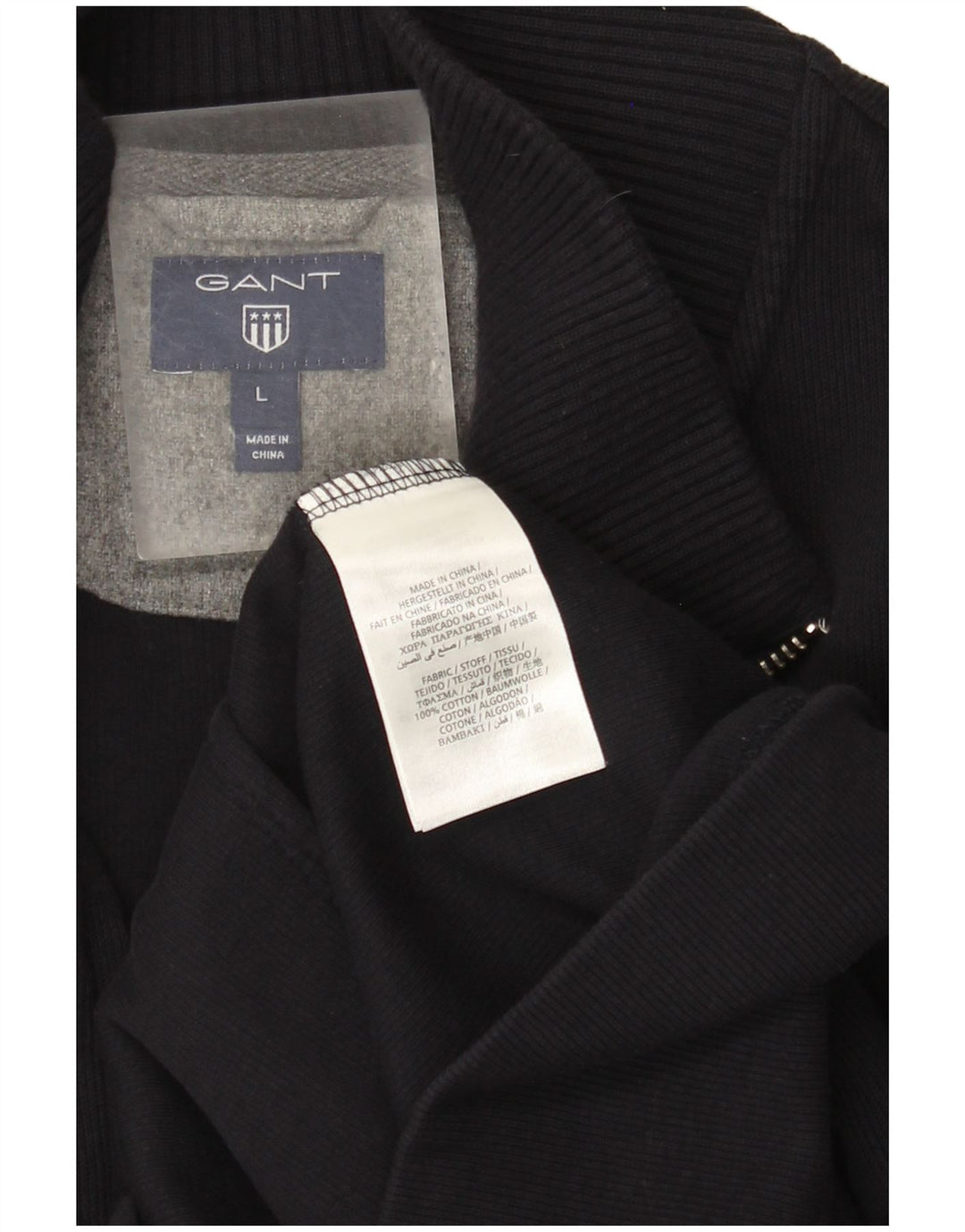 Pulover cardigan cu fermoar complet Gant pentru bărbați, mare, bleumarin, bumbac