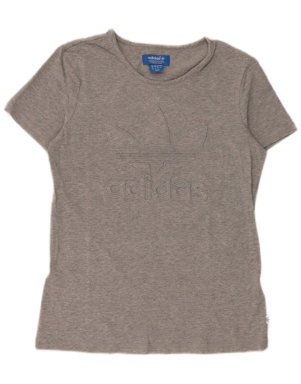 Tricou grafic Adidas pentru femei Top UK 14 Medium Gri Pete Bumbac