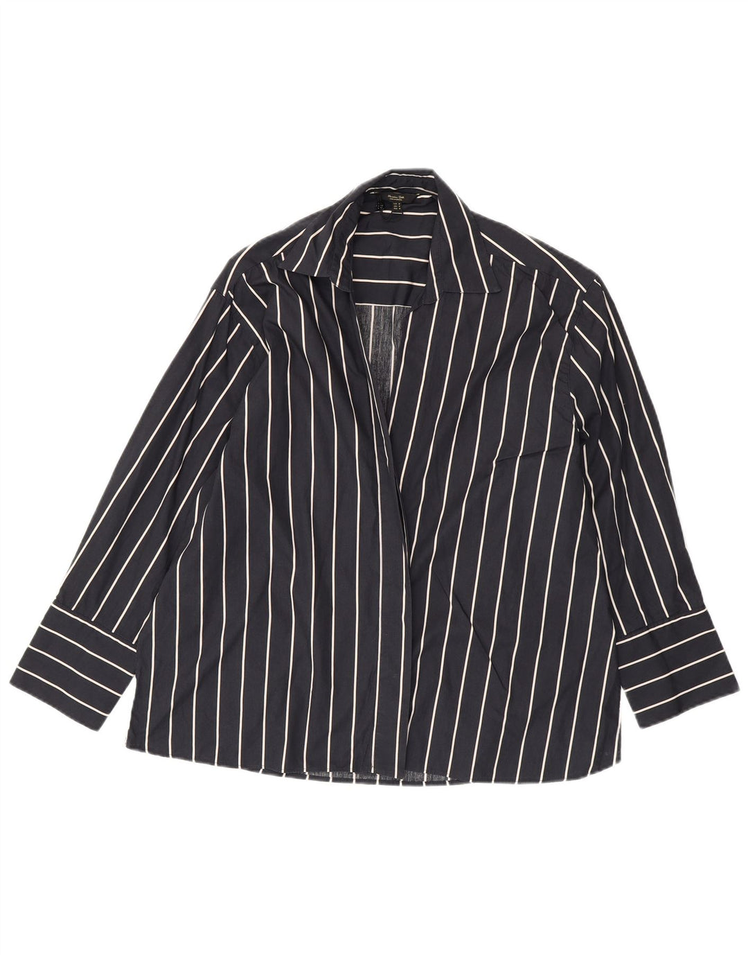 Top cardigan pentru femei MASSIMO DUTTI UK 14 Medium bleumarin, bumbac cu dungi