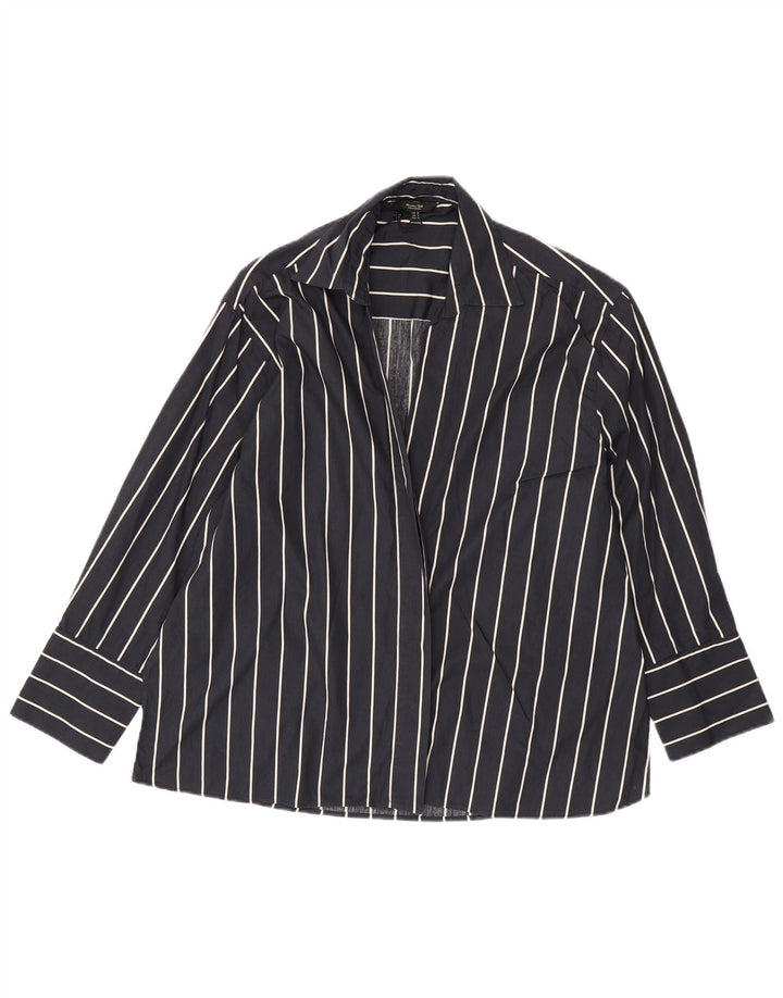 Top cardigan pentru femei MASSIMO DUTTI UK 14 Medium bleumarin, bumbac cu dungi