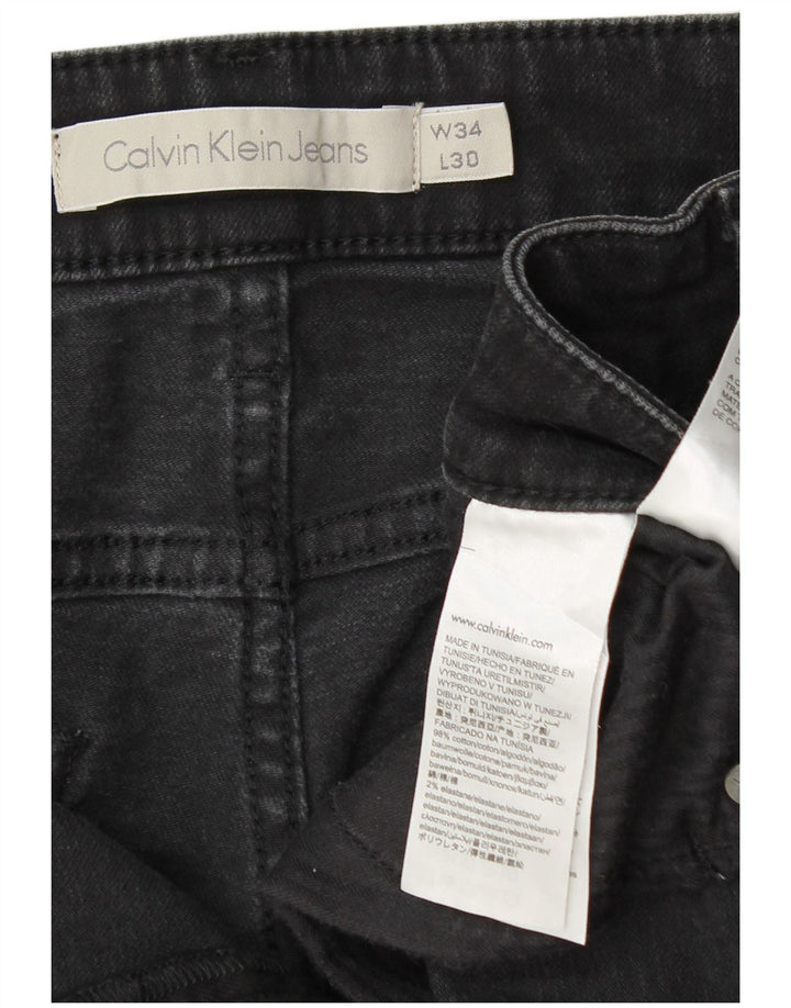 Blugi slim pentru bărbați CALVIN KLEIN W34 L30 bumbac negru