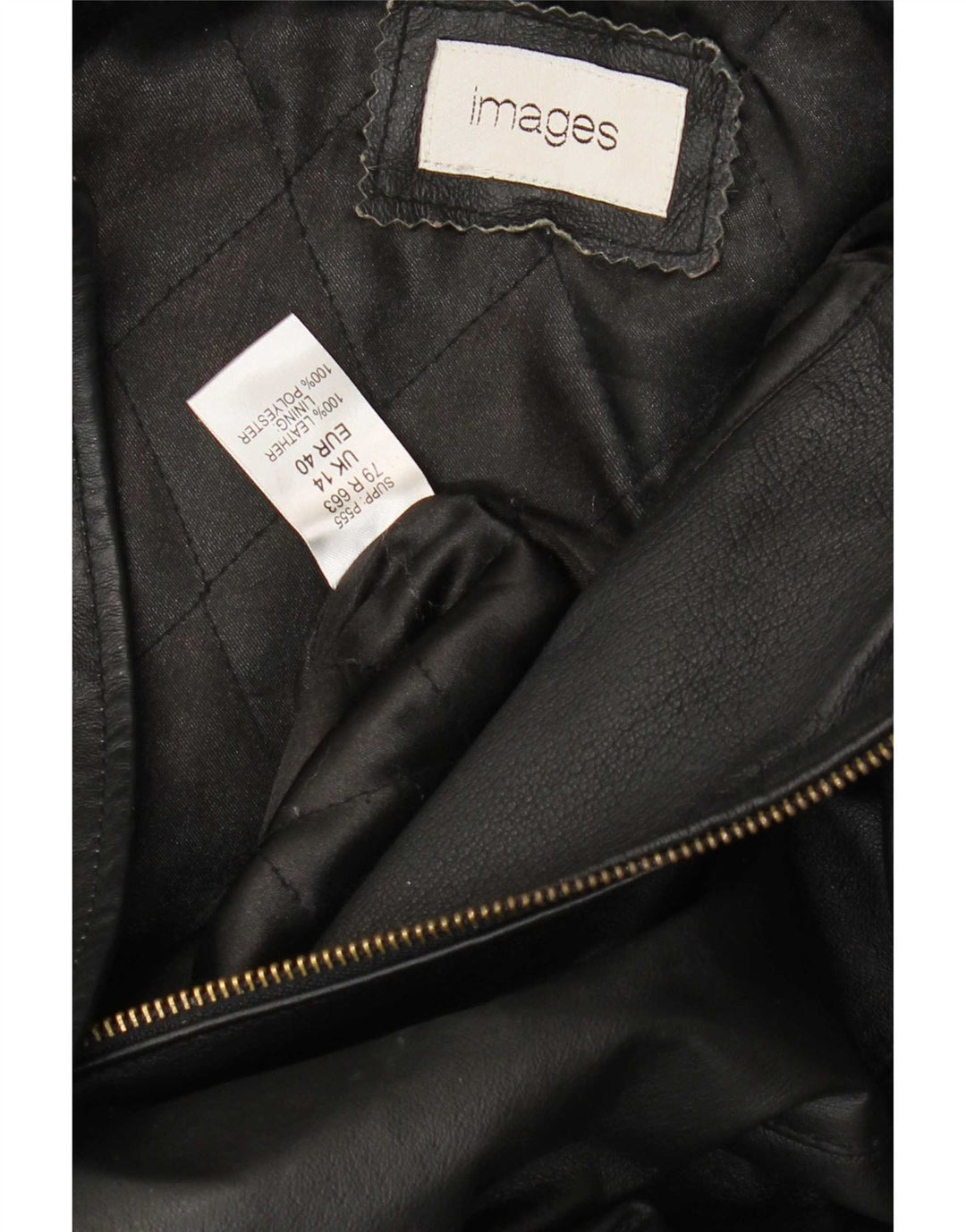 Jachetă de piele cu glugă vintage pentru femei UK 14 Medium Black