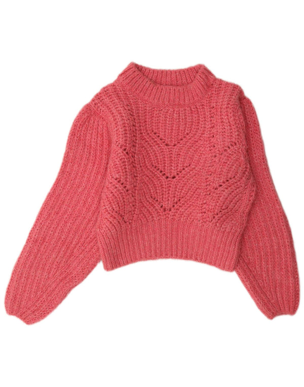 Pulover pentru femei Topshop UK 10 mic roz acrilic