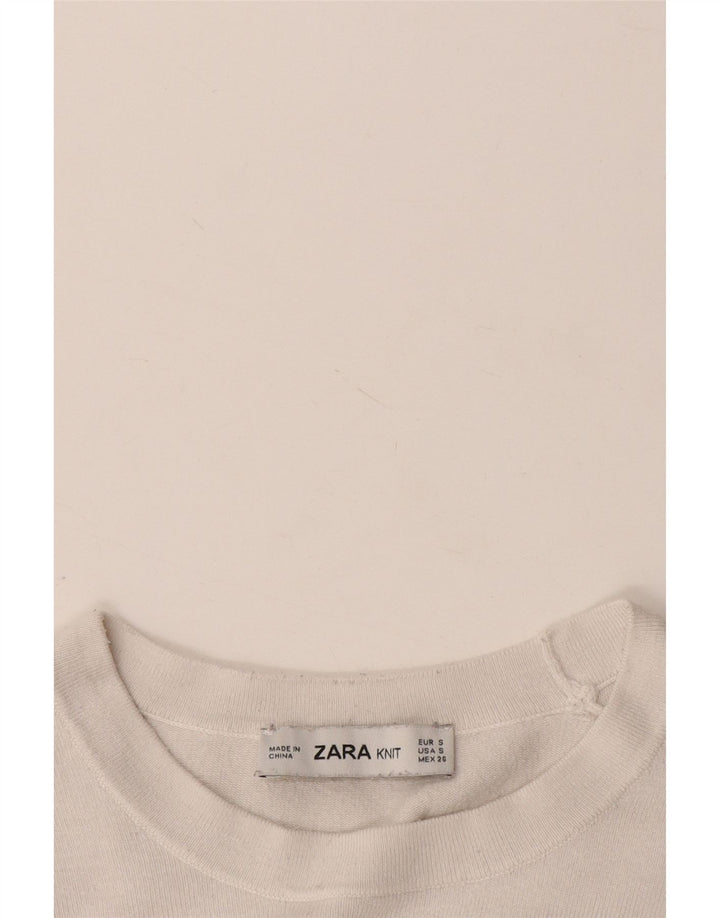 Pulover pentru damă Zara, cu gât turnut, UK 10, mic, alb