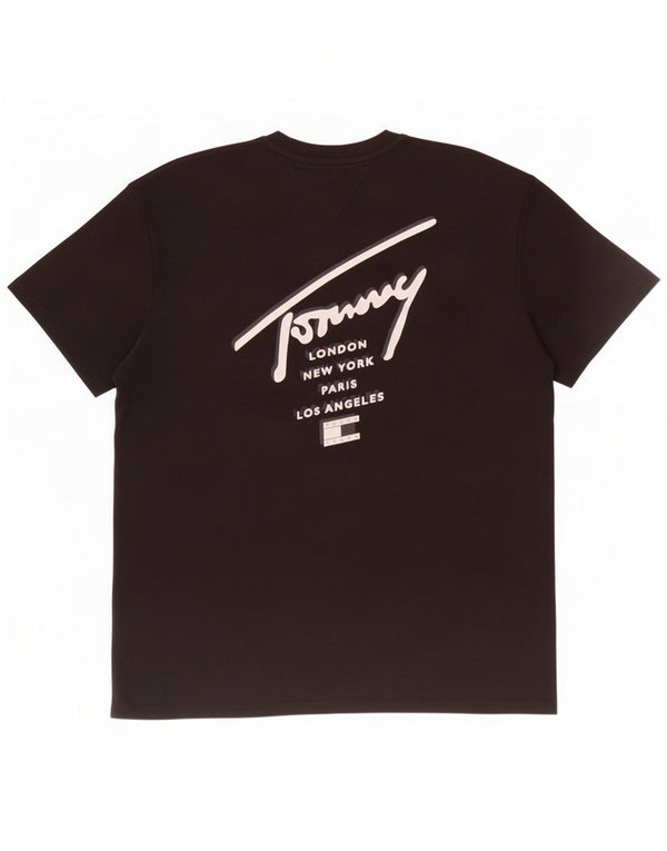 Tricou grafic Tommy Hilfiger pentru bărbați Top 2XL bumbac negru