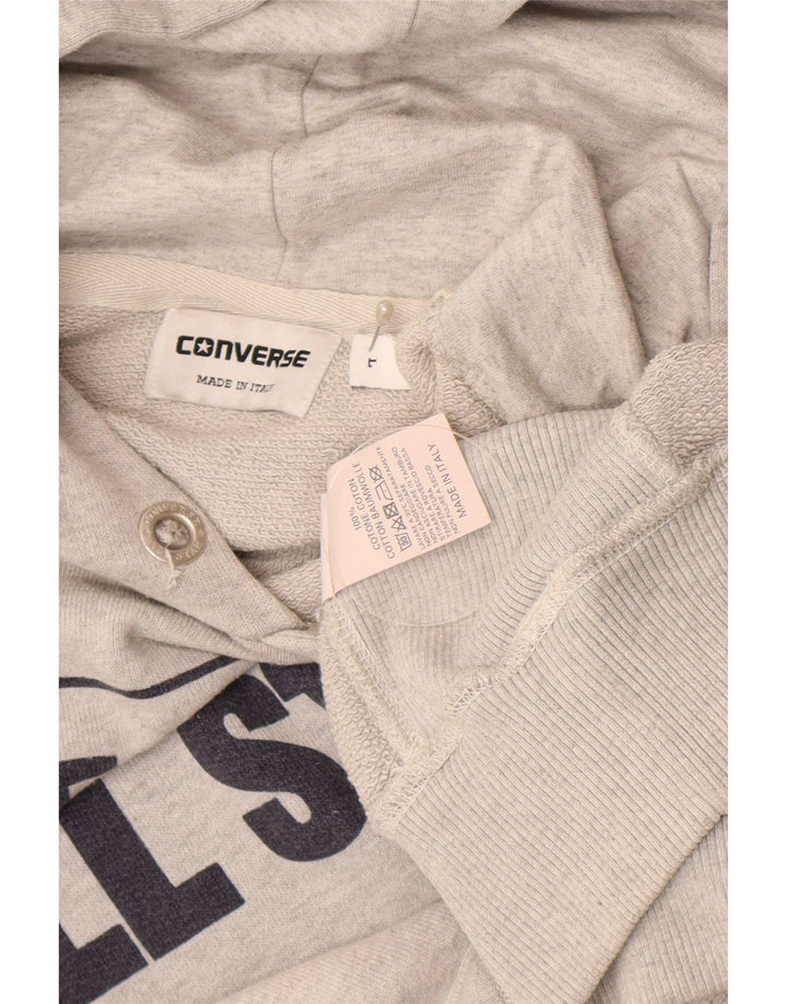 Pulover pentru bărbați Converse Graphic Hoodie Jumper mare, gri, bumbac