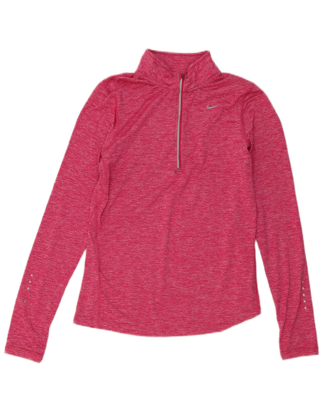 Top de trening Nike pentru femei, cu fermoar și gât, poliester roz, 10 UK