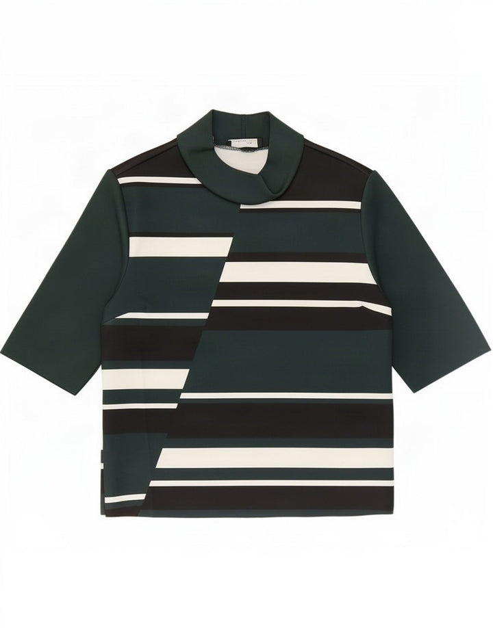 Bluză pentru femei Zara UK 12 Poliester color bloc verde mediu
