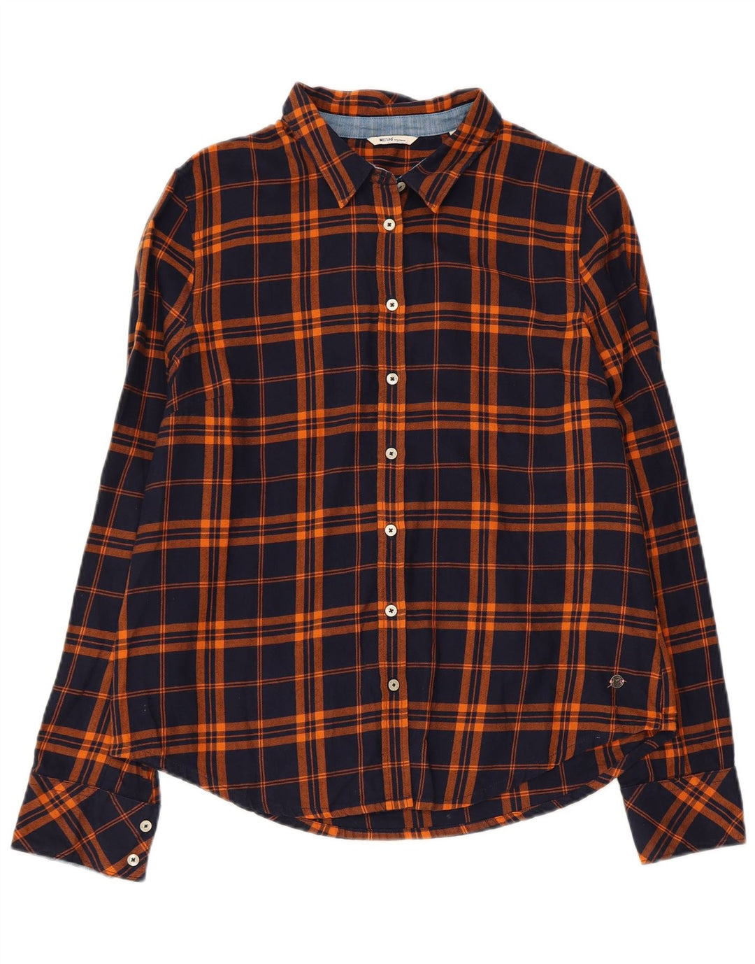 Cămașă de flanel pentru femei MUSTANG EU 38 Bumbac cu carouri bleumarin mediu